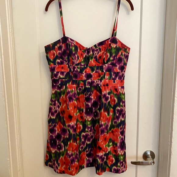 bebe satin floral dress - size M - 2010